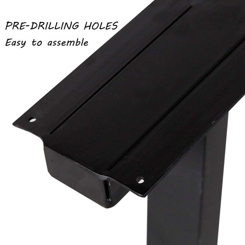 TIEOU Metal Legs for Table Trapezoid Shape 28" H Tall Industrial Table Legs Heavy Duty Metal Desk Legs Set of 2,Black - Image 3